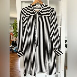 Black and White Striped Shift Dress